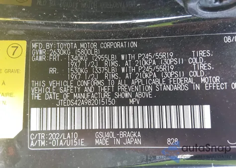 2008 Toyota Highlander Limited from USA, damaged, VIN JTEDS42A982015150